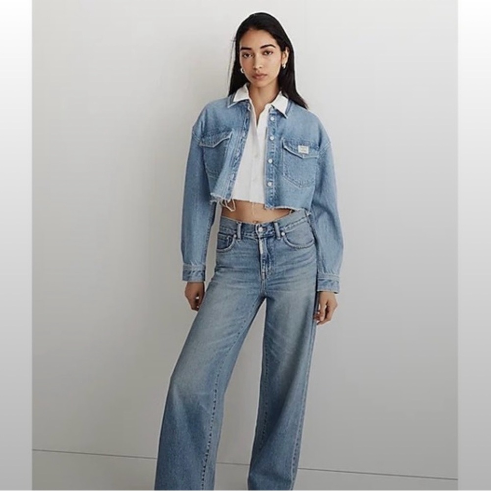 Madewell Molly Dickson collab cropped denim jacket XXS